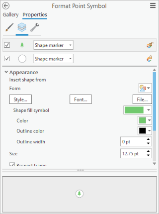 Format Point Symbol pane from ArcGIS Pro showing geometry with multiple layers Format Point Symbol pane from ArcGIS Pro showing geometry with multiple layers