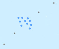 Example of all features returned by the Find Dwell Locations tool Example of all features returned by the Find Dwell Locations tool